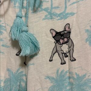PJ Salvage French Bulldog Palm Trees Pajama Pants sz S